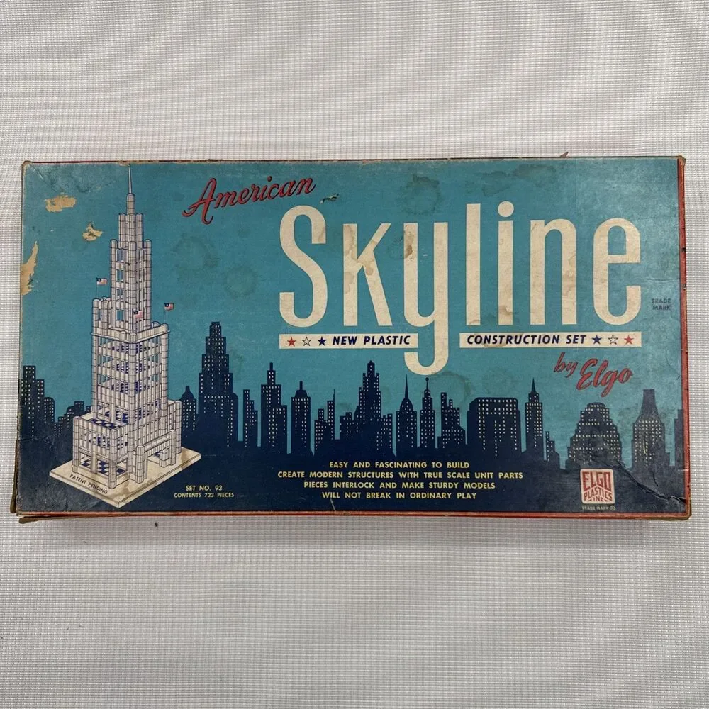 American Skyline Plastic Construction Set Elgo # 93 original box lots of pieces